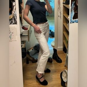 ZARA WHITE BOOT CUT JEANS